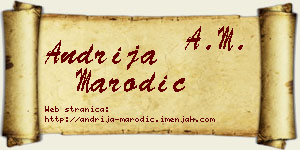 Andrija Marodić vizit kartica